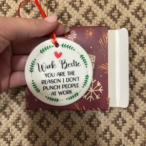 Festive Work Bestie Holiday Ornament